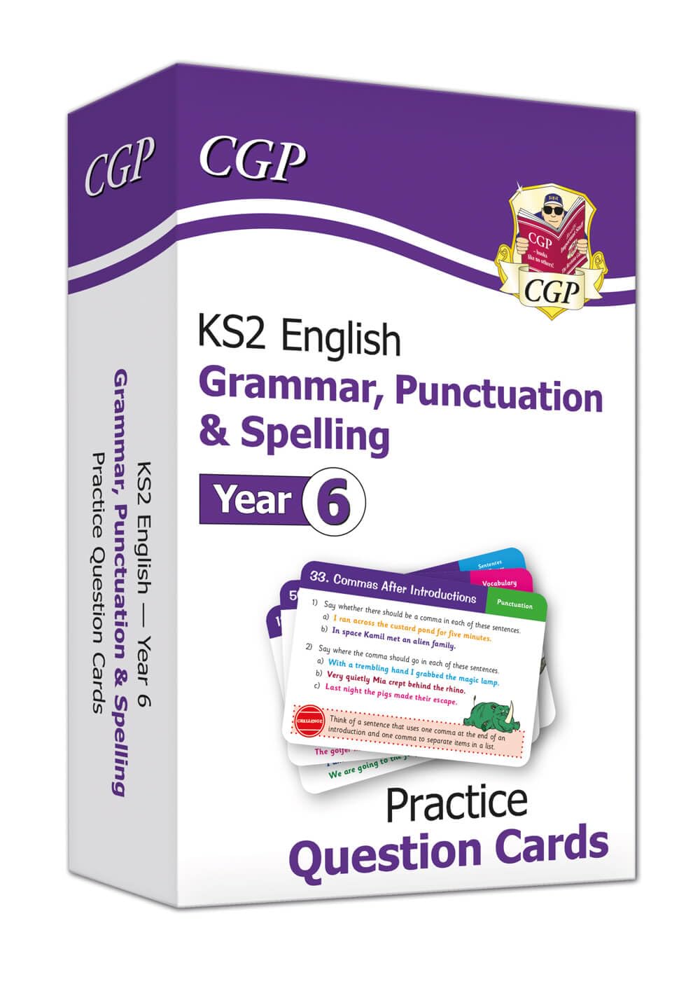 KS2 English Year 6 Practice Question Cards: Grammar, Punctuation & Spelling - great for SATS practice (CGP Year 6 English) Cards