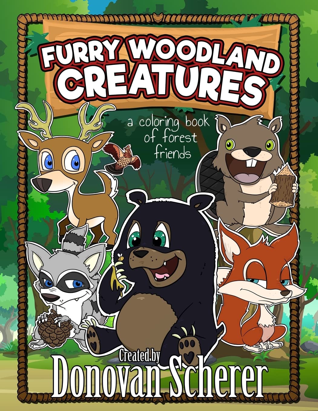 Furry Woodland Creatures: A Coloring Book of Forest Friends Paperback