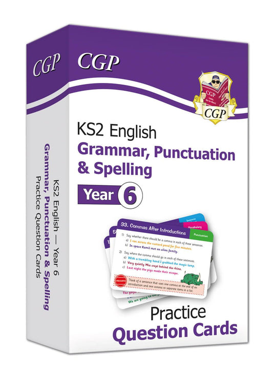 KS2 English Year 6 Practice Question Cards: Grammar, Punctuation & Spelling - great for SATS practice (CGP Year 6 English) Cards
