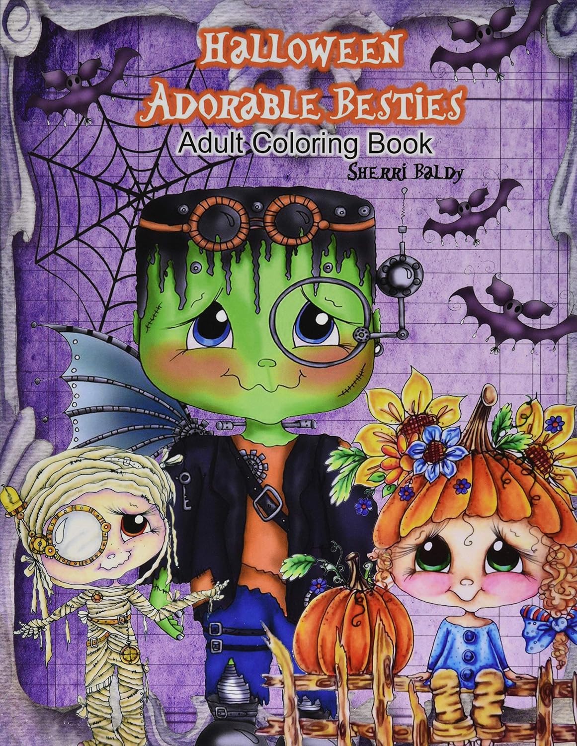 Halloween Adorable Besties Adult Coloring Book Paperback