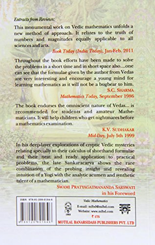 Vedic Mathematics: Sixteen Simple Mathematical Formulae From The Vedas