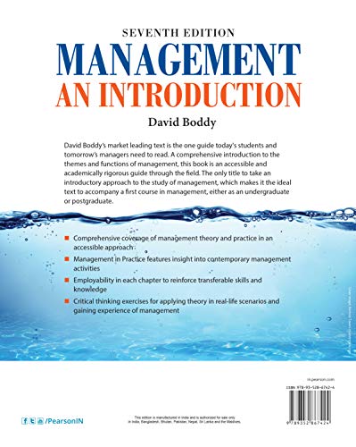 Management : An Introduction, 7Th Edition [Paperback] David Boddy